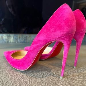 Christian Louboutin Iriza 100 mm Ultra Rose Suede 38 1/2